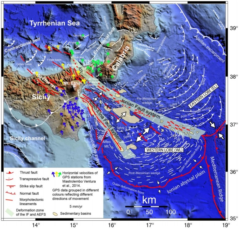 Fault pattern in the JonianSea